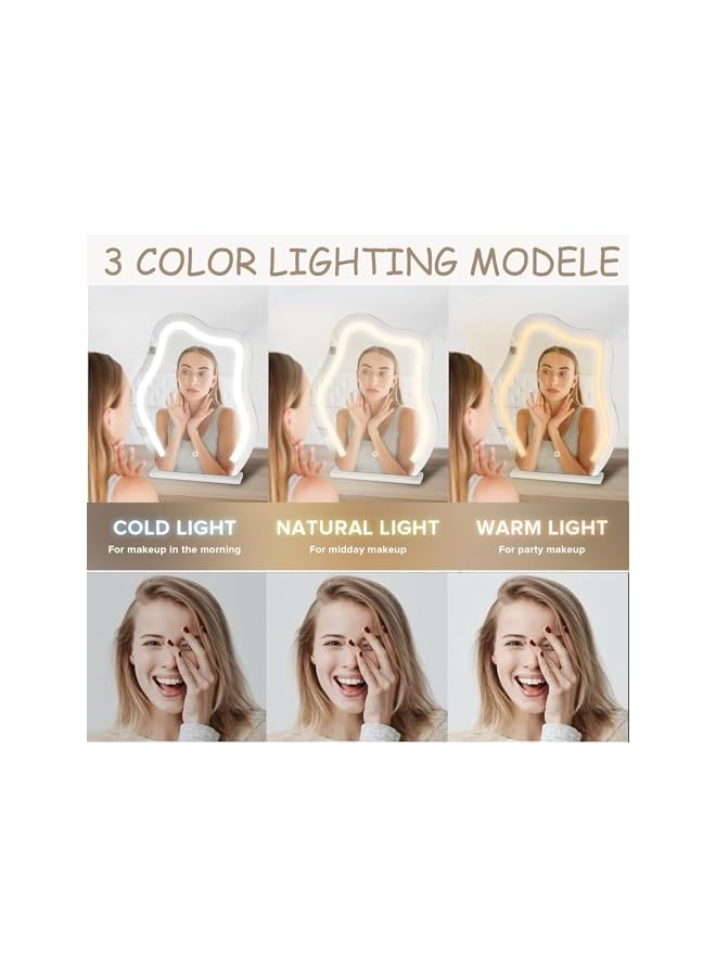 The Bros Vanity Mirror with Lights,LED Lighted Makeup Mirror for Bedroom Makeup,Smart Touch Control Dimmable 3 Modes Light,Lighted Up Mirror for Makeup Desk, Bedroom, Dressing Room (Large) - Image 3