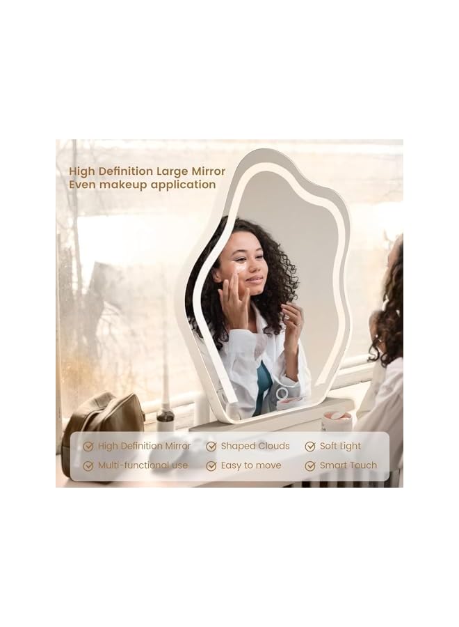 The Bros Vanity Mirror with Lights,LED Lighted Makeup Mirror for Bedroom Makeup,Smart Touch Control Dimmable 3 Modes Light,Lighted Up Mirror for Makeup Desk, Bedroom, Dressing Room (Large) - Image 2