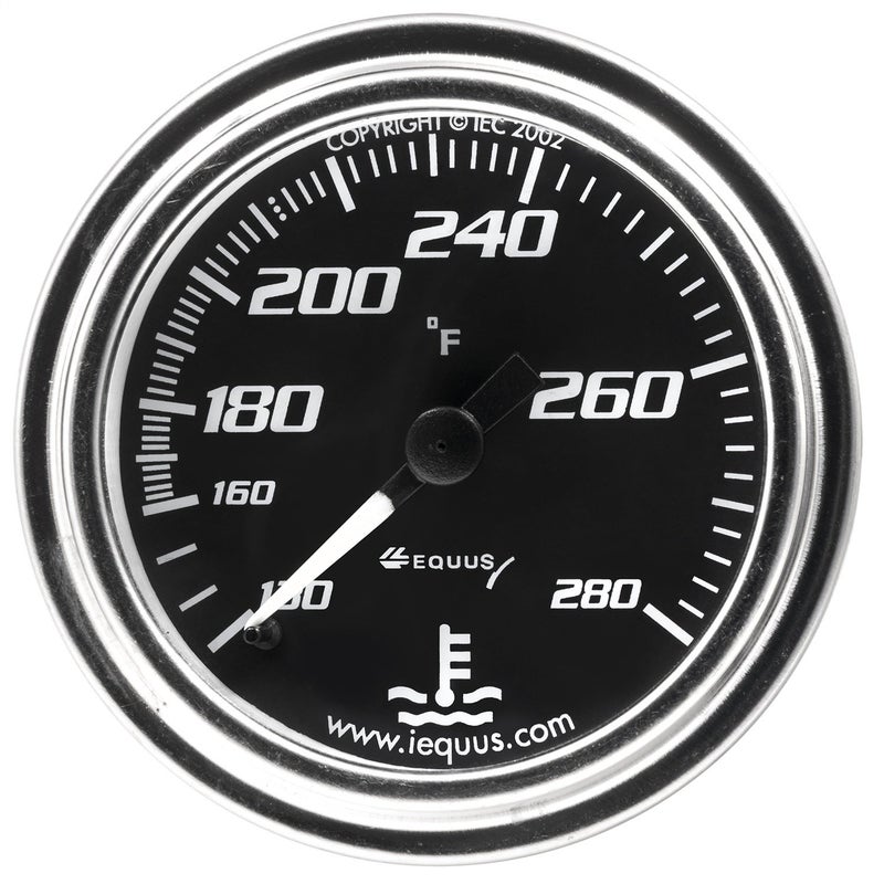 Equus 7242 2" Mechanical Water Temperature Gauge, Chrome with Black Dial - Image 5