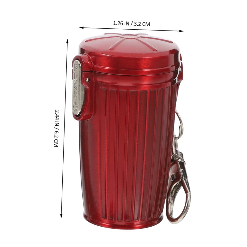 Luxshiny Portable Miniature Ashtray With Lid Fire Resistant Pocket Trash Can Smokeless Sealed Container For Outdoor Travel Car Use Compact Red Pocket Ashtray - Image 3