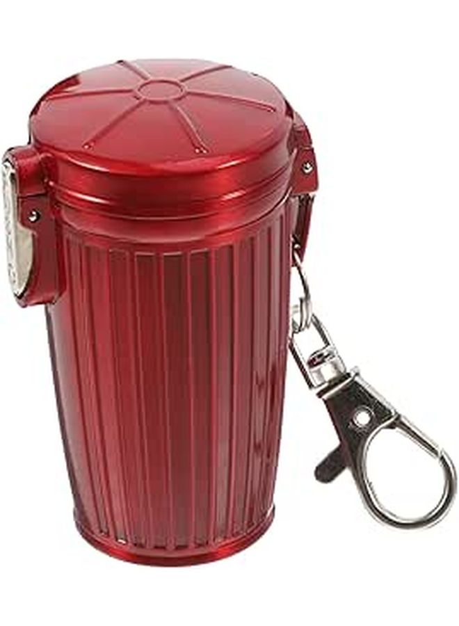 Luxshiny Portable Miniature Ashtray With Lid Fire Resistant Pocket Trash Can Smokeless Sealed Container For Outdoor Travel Car Use Compact Red Pocket Ashtray - Image 1