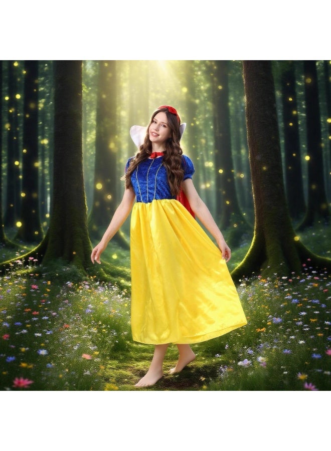 هالوين الكبار قصة خرافية كوسبلاي فستان أبيض الثلج، قصة خرافية دور لعب الأداء زي، والد طفل الأميرة فستان (حجم S) - Image 1