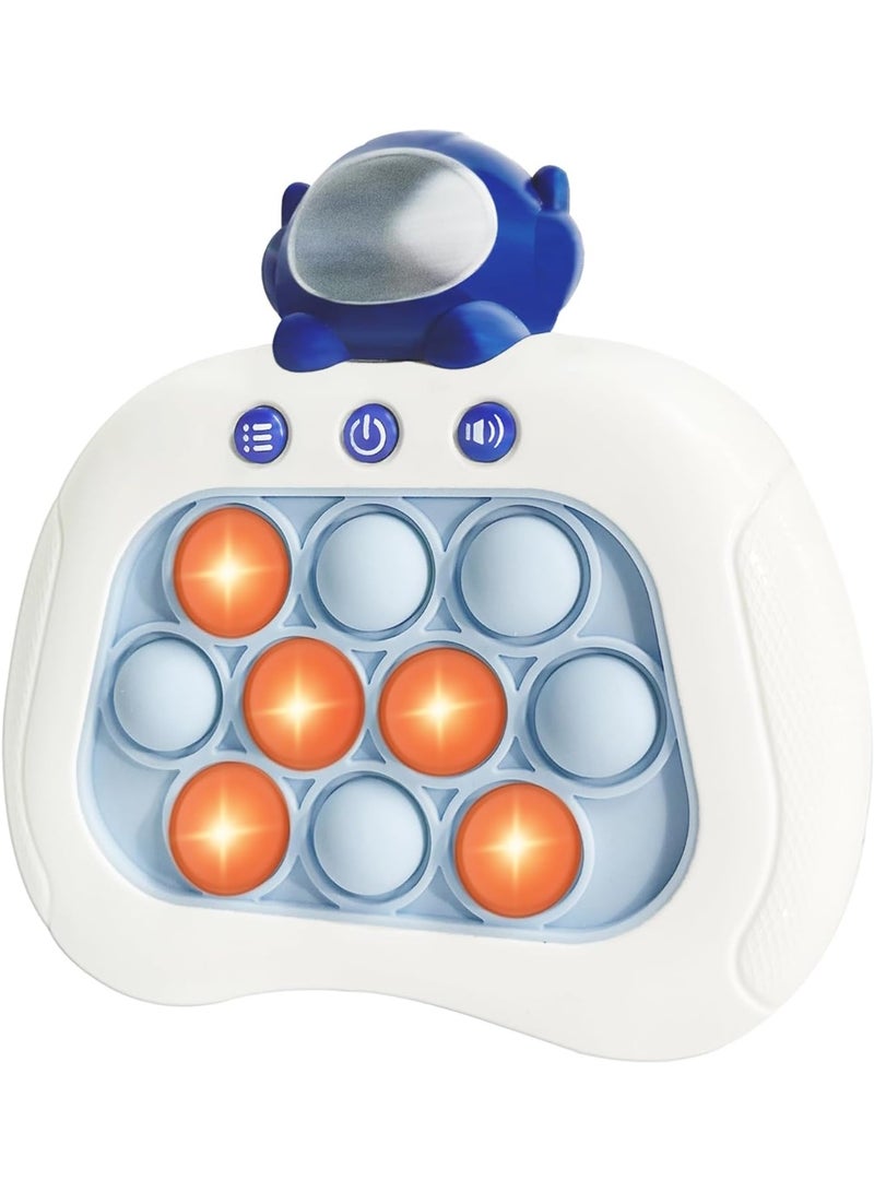 سبيد دفع سريع إلكتروني البوب يضيء الألعاب تخفيف الضغط آلة اللغز الحسية دفع البوب فقاعة لعبة - لعبة زر تفاعلية للأطفال (رائد فضاء أزرق) - Image 2