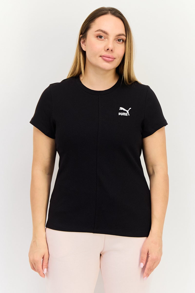 PUMA Women Slim Fit Short Sleeves Outdoor Top, Black - Image 1