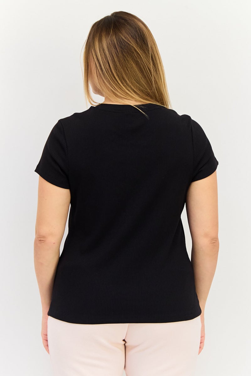 PUMA Women Slim Fit Short Sleeves Outdoor Top, Black - Image 3