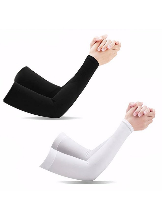 Tersely [ 2 Pairs ] UV Protection Cooling Arm Sleeves, UPF 50 Arm Warmers for Men Women Youth Arm Support for Cycling Baseball Basketball Driving,Arm Compression Sleeves,One Size Fit Most  - Image 1