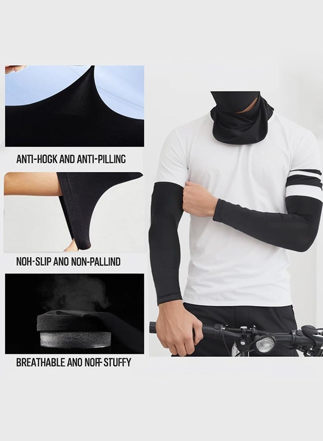 Tersely [ 2 Pairs ] UV Protection Cooling Arm Sleeves, UPF 50 Arm Warmers for Men Women Youth Arm Support for Cycling Baseball Basketball Driving,Arm Compression Sleeves,One Size Fit Most  - Image 5