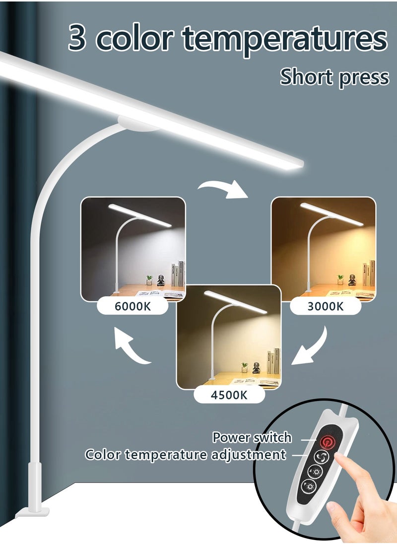 LOOPITYS LED Desk Lamp for Office Home - Eye-Caring Architect Task Lamp 30 Lighting Modes Adjustable Flexible Gooseneck Clamp Light for Workbench Drafting Reading Study，English instruction manual,40cm  - Image 3