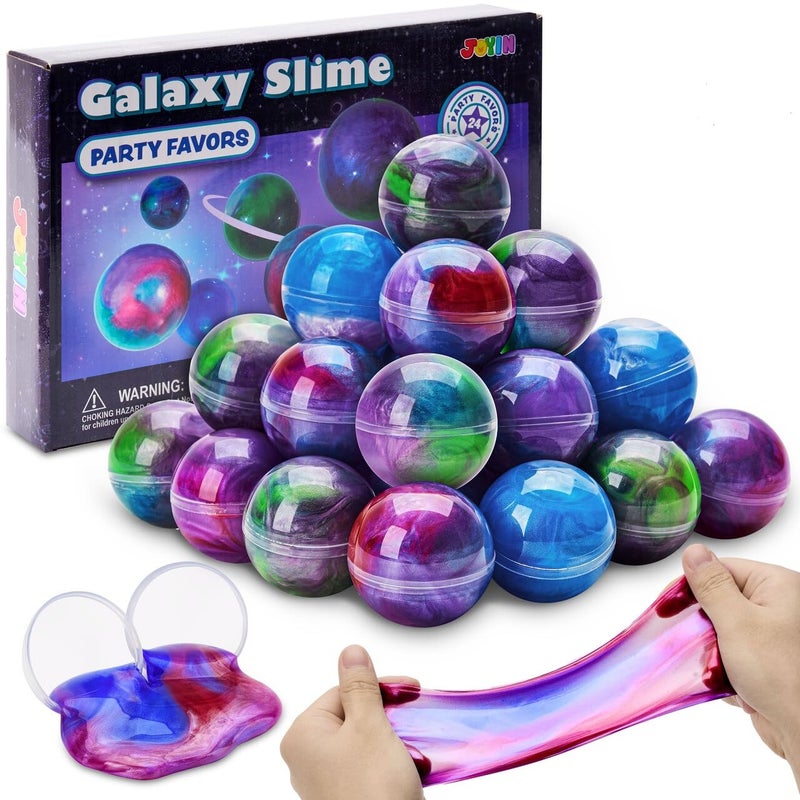 JOYIN Slime Party Favors 24 Pack Galaxy Slime Ball Stretchy NonSticky MessFree Stress Relief and Safe Toys for Girls and Boys Classroom Reward Party Supplies - Image 2