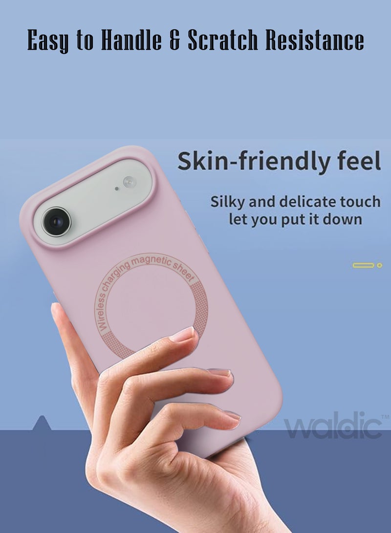 Waldic Apple iPhone 17 Air Silicone Magsafe Case|Ultra-Hybrid Soft Back Case Cover Compatible With Magsafe|Camera Protection|Shockproof Bumper Case Cover For Apple iPhone 17 Air - Pink Sand - Image 4
