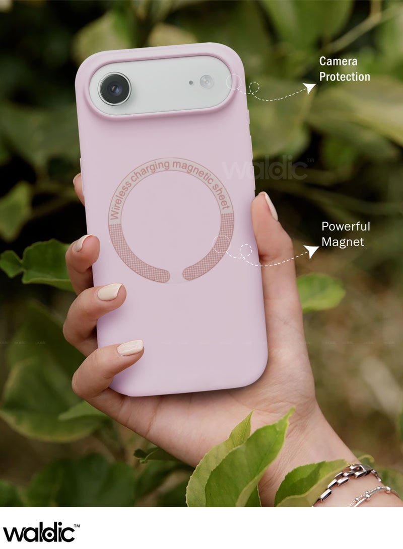 Waldic Apple iPhone 17 Air Silicone Magsafe Case|Ultra-Hybrid Soft Back Case Cover Compatible With Magsafe|Camera Protection|Shockproof Bumper Case Cover For Apple iPhone 17 Air - Pink Sand - Image 5