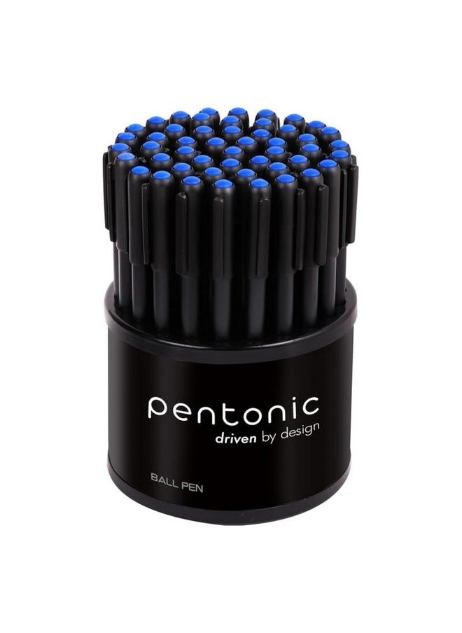 Pentonic 0.7Mm Ball Point Pen Tumbler Pack | Black Body | Blue Ink | Pack Of 50 Pens  - Image 1