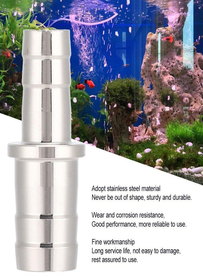 Acouto Aquarium Stainless Steel Water Pipe Adapter Fittings Joint Connector for Fish Tank12mm to 16mm (12 to 16mm stainless steel reducer) - Image 2