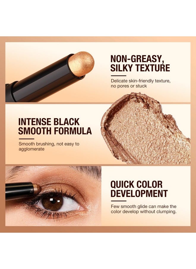 Bestland BestLand 8 Pcs Cream Eyeshadow Stick, Highlighter Makeup Stick Set Long-Lasting Waterproof, Crease-proof, Blendable Eye Shadow Applicator Sticks Eyeliner Pen Eye Makeup (Color Set B)  - Image 4