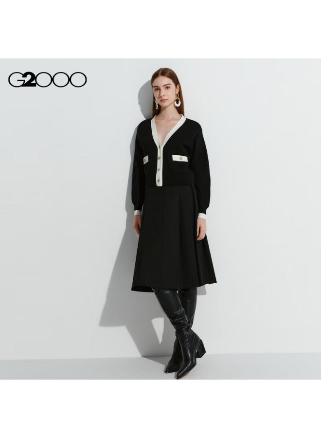 G2000 Warm Autumn Winter Mall Style Wool Blend T Knit Cardigan Black L - Image 3