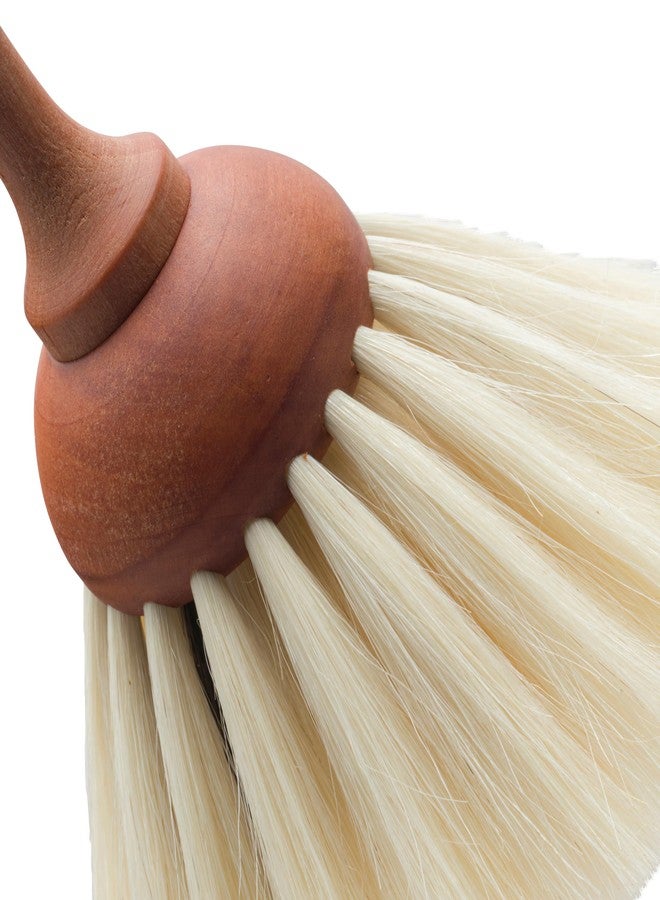 REDECKER Goat Hair Dust Brush with Oiled Pearwood Handle, 13-1/2 inches - Natural Bristle Dusters German Cleans Delicate Surfaces, Hanging Loop for Storage with Black Dot - Goat Hair Dusting Brush - Image 4