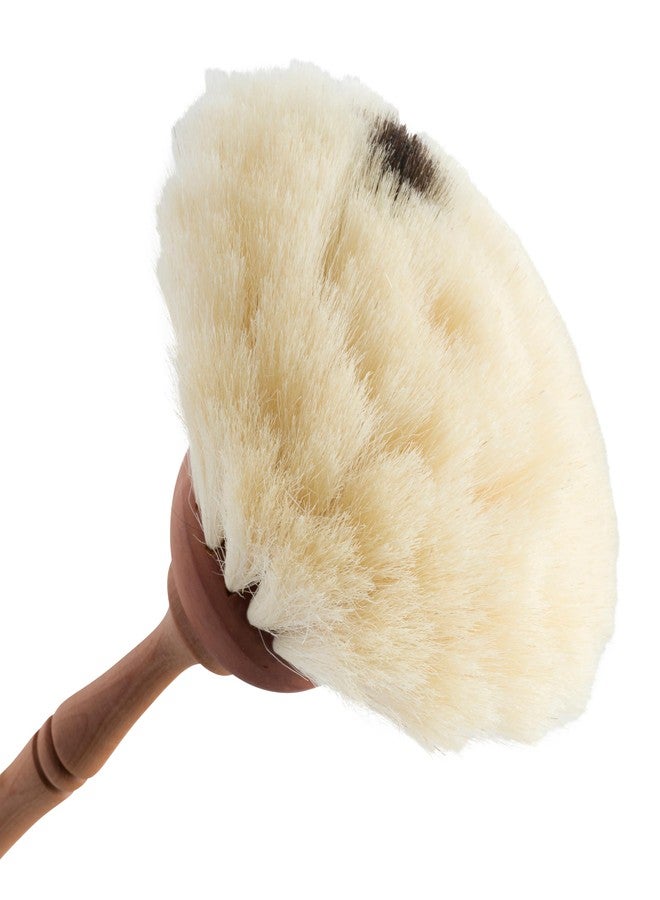 REDECKER Goat Hair Dust Brush with Oiled Pearwood Handle, 13-1/2 inches - Natural Bristle Dusters German Cleans Delicate Surfaces, Hanging Loop for Storage with Black Dot - Goat Hair Dusting Brush - Image 3