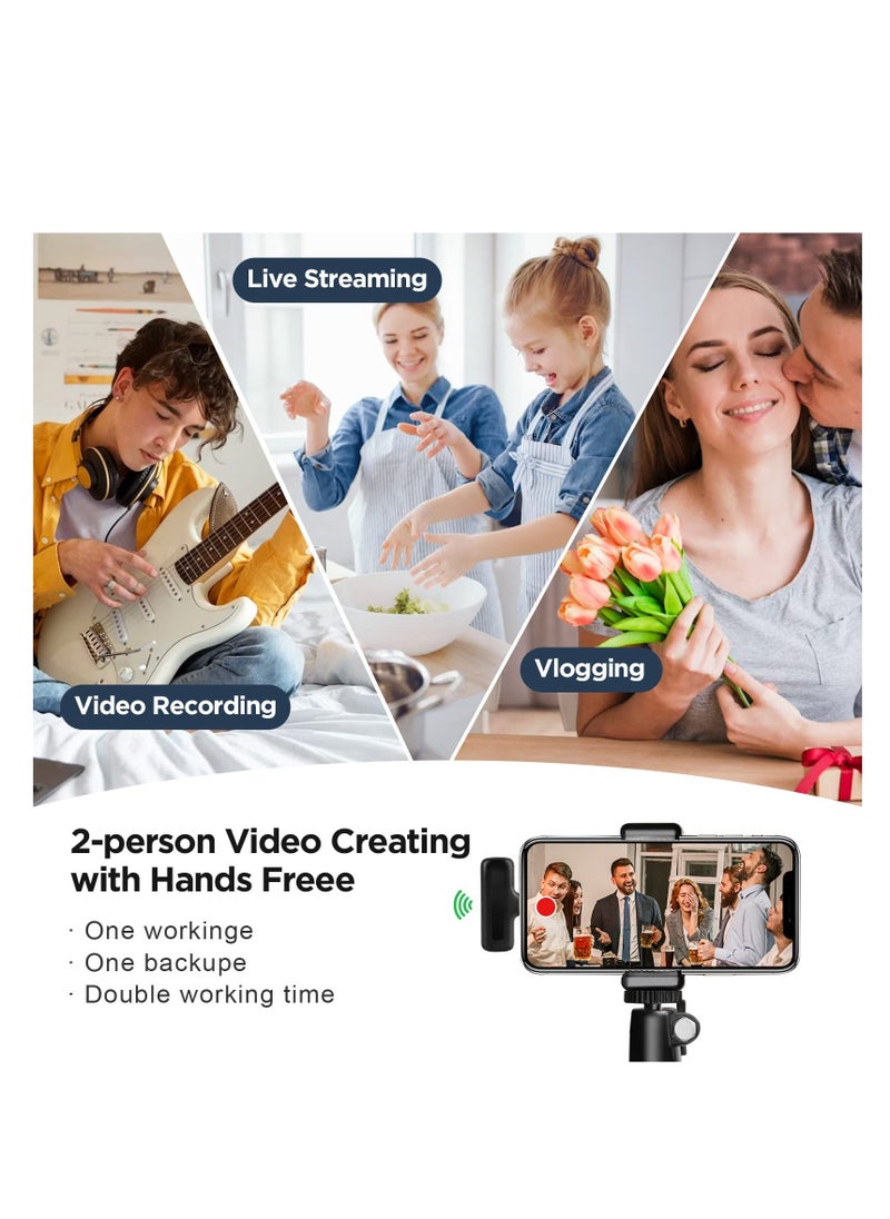 Y&D - Wireless Lavalier Microphone, for iPhone iPad, Dual Clip on Lapel Mic with Charging Case, Plug-Play Mini Microphones Noise Reduction Video Recording, Live Streaming, YouTube - Image 1