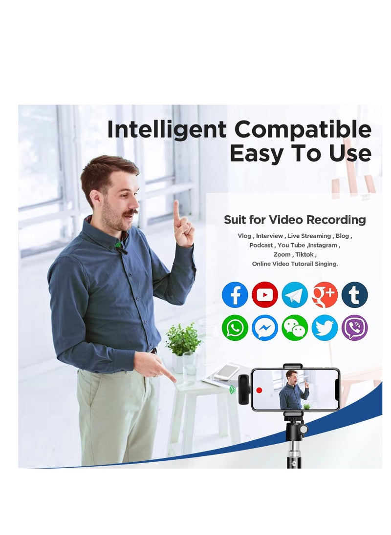 Y&D - Wireless Lavalier Microphone, for iPhone iPad, Dual Clip on Lapel Mic with Charging Case, Plug-Play Mini Microphones Noise Reduction Video Recording, Live Streaming, YouTube - Image 1