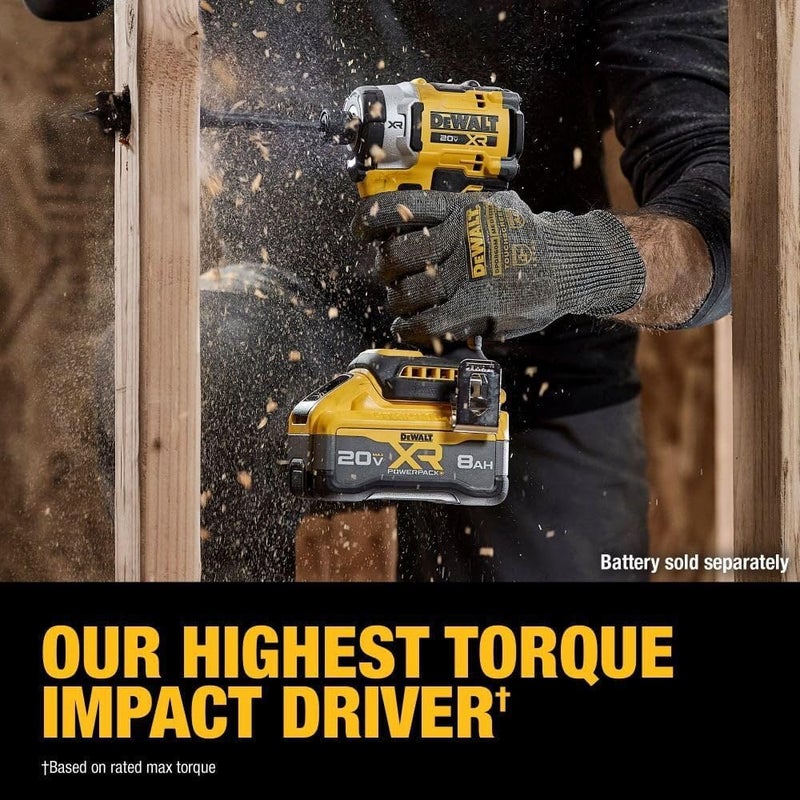 DEWALT 20V MAX XR 14 Inch Cordless Impact Driver Bare Tool Only DCF860B - Image 3