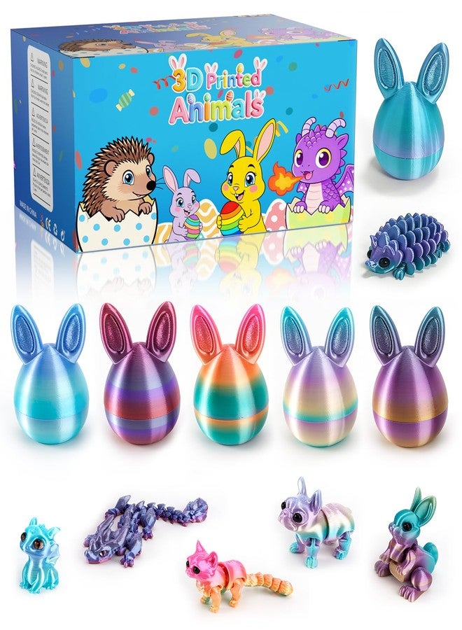 CloudValley 6 PCS 3D Printed Animal Toys, Feature Realistic Details & Movable Joints, Rabbit Ear Shaped Egg, Perfect for Easter Egg, Desktop Decorations, Birthday Gifts, Party Favors for Toddlers, Boys/Girls - Image 1