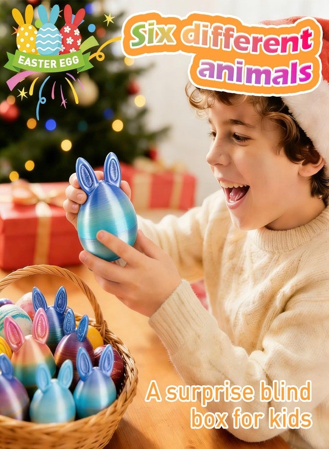 CloudValley 6 PCS 3D Printed Animal Toys, Feature Realistic Details & Movable Joints, Rabbit Ear Shaped Egg, Perfect for Easter Egg, Desktop Decorations, Birthday Gifts, Party Favors for Toddlers, Boys/Girls - Image 2