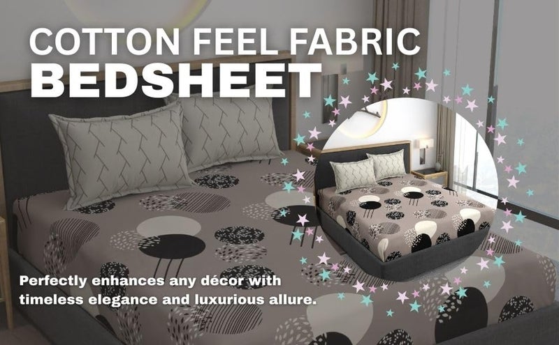AMEYAA 320 TC Cotton Feel All Around Elastic Fitted Queen Size Bedsheets, Supersoft Elastic Fitted Double Bedsheet with 2 Pillow Covers, Size 60x78x8 Inches - Image 5
