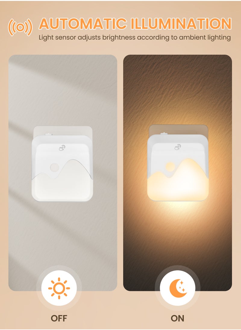 Xkimos Motion Sensor Light LED Kids Night Light Plug-in Wall Lamp with Adjustable Brightness, 2 Color Temperature Switching for Kids, Bedroom, Bathroom, Living Room, Hallway, Staircase (2 Pack)  - Image 2