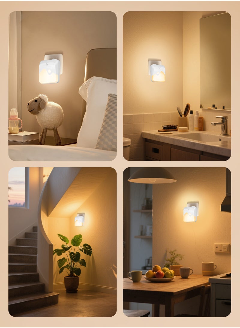 Xkimos Motion Sensor Light LED Kids Night Light Plug-in Wall Lamp with Adjustable Brightness, 2 Color Temperature Switching for Kids, Bedroom, Bathroom, Living Room, Hallway, Staircase (2 Pack)  - Image 5