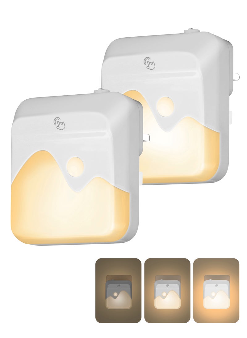 Xkimos Motion Sensor Light LED Kids Night Light Plug-in Wall Lamp with Adjustable Brightness, 2 Color Temperature Switching for Kids, Bedroom, Bathroom, Living Room, Hallway, Staircase (2 Pack)  - Image 1
