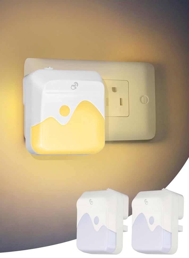Xkimos 2-Pack Motion Sensor Dimmable Night Light,  Night Lights Plug into Wall, LED Adjustable Brightness Wall Light for Kids, Bedroom, Bathroom, Living Room, Hallway, Stairway - Image 1