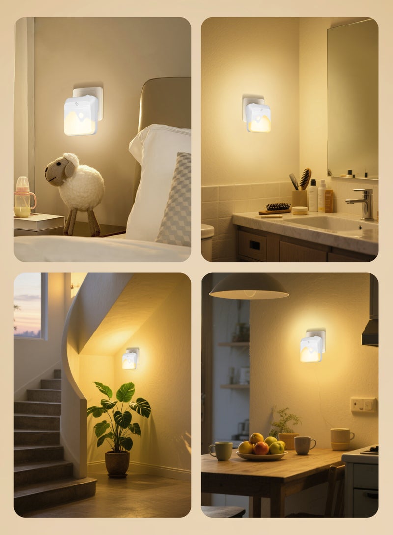 Xkimos 2-Pack Motion Sensor Dimmable Night Light,  Night Lights Plug into Wall, LED Adjustable Brightness Wall Light for Kids, Bedroom, Bathroom, Living Room, Hallway, Stairway - Image 5