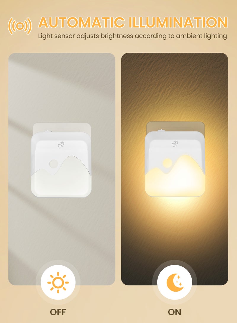 Xkimos 2-Pack Motion Sensor Dimmable Night Light,  Night Lights Plug into Wall, LED Adjustable Brightness Wall Light for Kids, Bedroom, Bathroom, Living Room, Hallway, Stairway - Image 2