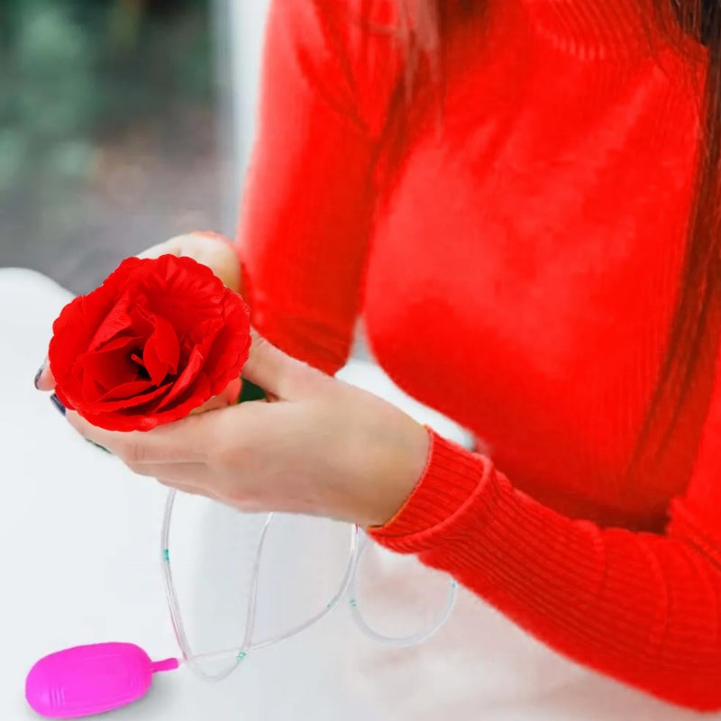 Realistic Red Rose Water Squirting Flower Prank Toy 2 Sets April Fools Day Party Joke - Image 4