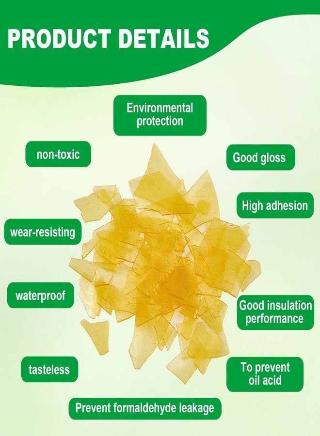 Weewooday Shellac Flakes Blonde Finish Shellac for Household Wood Home Decoration Painting Craft Supplies, 11oz, Light Color - Image 3