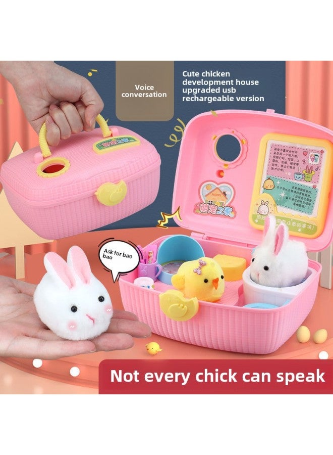لعبة أطفال خارجية لطيفة من Cute Chick Nurturance House Pet للأطفال Che Che Che Che Che Che Che Ching Ling عيد ميلاد الفتيات - اللون: ㊣【الإصدار الأساسي】 + مستلزمات العناية الشخصية + بشرة㊣- المواصفات: ㊣يمكن استدعاء الأرنب㊣ - Image 2