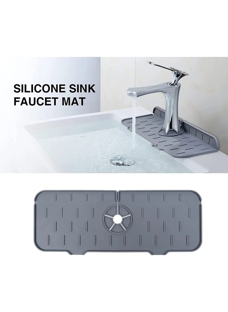 svk dream SVK Dream Silicone Sink Drainer Pad and Faucet Catcher Tray - Kitchen Splash Guard, Bathroom Protector, Non-Slip Water Catcher Mat, Drying Mat for Kitchen  - Image 2