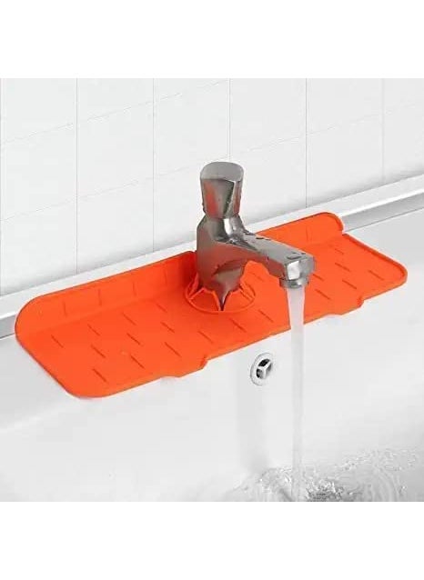svk dream SVK Dream Silicone Sink Drainer Pad and Faucet Catcher Tray - Kitchen Splash Guard, Bathroom Protector, Non-Slip Water Catcher Mat, Drying Mat for Kitchen  - Image 5