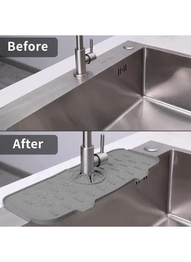 svk dream SVK Dream Silicone Sink Drainer Pad and Faucet Catcher Tray - Kitchen Splash Guard, Bathroom Protector, Non-Slip Water Catcher Mat, Drying Mat for Kitchen  - Image 3