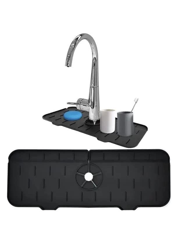 svk dream SVK Dream Silicone Sink Drainer Pad and Faucet Catcher Tray - Kitchen Splash Guard, Bathroom Protector, Non-Slip Water Catcher Mat, Drying Mat for Kitchen  - Image 4