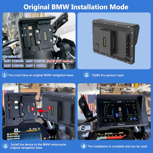 Carpuride 2025 CARPURIDE W702BS PRO for BMW Motorcycle CarPlay & Android Auto Dual Bluetooth, 7" Waterproof GPS Navigation Screen, Data Reading, Native Wonder, TPMS, Light Sensor, Music Sharing, Intercom,16-Pin - Image 5