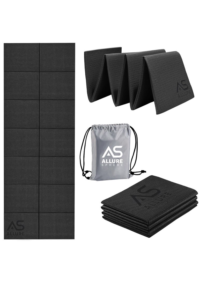 Allure Sphere Sphere Foldable Yoga Mat - Non Slip Double Sided, Lightweight, Eco-Friendly Exercise Mat - Portable With Carrying Bag Perfect For Gym, Home And Travel Workouts - Image 1
