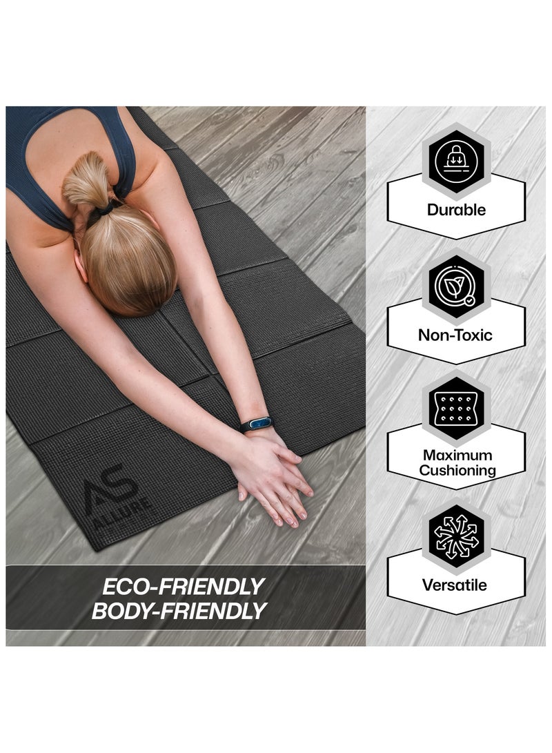 Allure Sphere Sphere Foldable Yoga Mat - Non Slip Double Sided, Lightweight, Eco-Friendly Exercise Mat - Portable With Carrying Bag Perfect For Gym, Home And Travel Workouts - Image 3