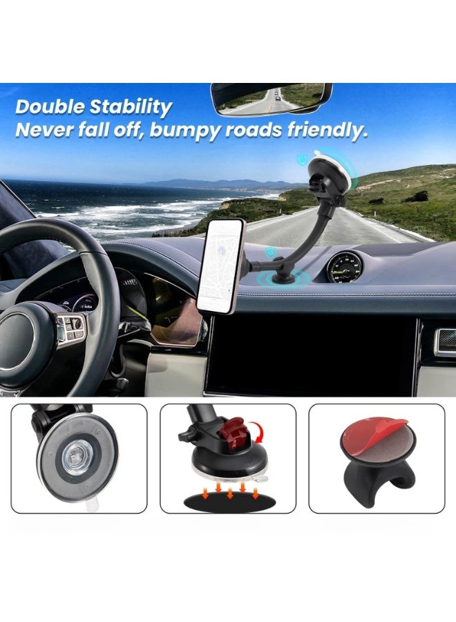 Magnetic Car Phone Holder Kit 3 in 1, Windshield/Air Vent/Dashboard Cell Phone Holder, Strong Magnet Car Mount Phone Holder - Image 3