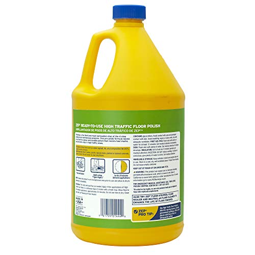 Zep Commercial High-Traffic Floor Polish, 4-1 Gallon Bottles, Professional Grade Floor Finish For a Range Of Hard Floor Surfaces (ZUHTFF128) - Image 3