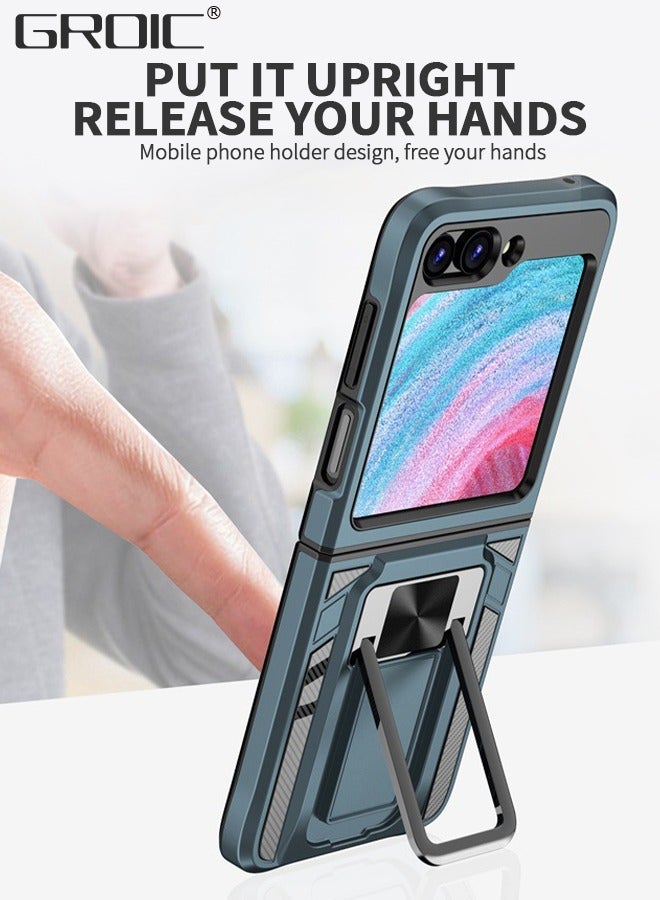 GROIC Case for Samsung Galaxy Z Flip 5 6.7" Case, Built in Stable Finger Ring and Magnetic Kickstand, Heavy Duty Protective Case Support Magnetic Car Mount for Samsung Galaxy Z Flip 5 - Image 4