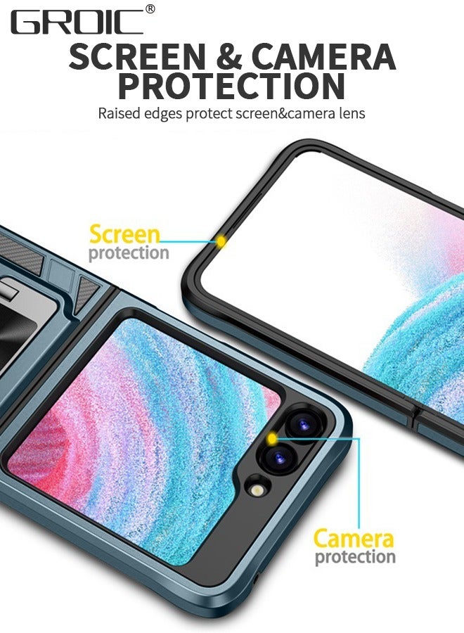 GROIC Case for Samsung Galaxy Z Flip 5 6.7" Case, Built in Stable Finger Ring and Magnetic Kickstand, Heavy Duty Protective Case Support Magnetic Car Mount for Samsung Galaxy Z Flip 5 - Image 3
