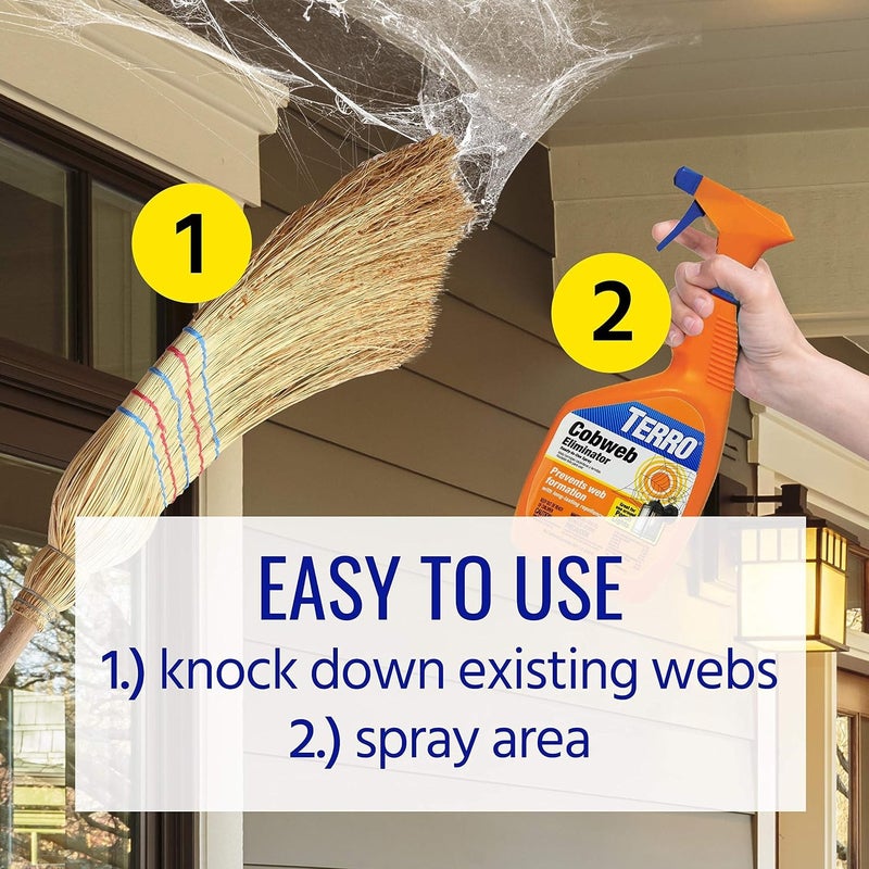 Terro Cobweb Eliminator Ready-to-Use Spray, 1 Quart 946ml Long-Lasting Web Repellent for Porch Lights, Outdoor Fixtures and Suitable Home Exterior Areas - Image 5