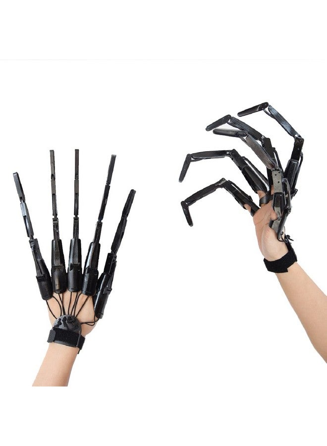 Thafikzi Halloween Gloves Wearable Skull Fingers Articulated Finger Extensions A Pair Of Halloween Devil Claws Cosplay Ghost Hands Fit For All Finger Fake Fingers Can Be Flexibly Bent (Black)  - Image 1