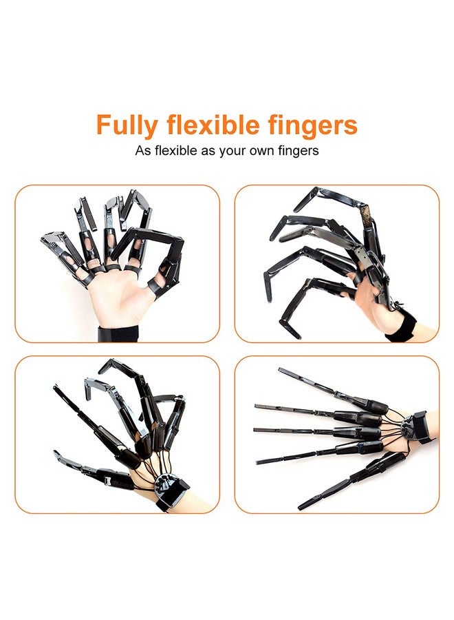 Thafikzi Halloween Gloves Wearable Skull Fingers Articulated Finger Extensions A Pair Of Halloween Devil Claws Cosplay Ghost Hands Fit For All Finger Fake Fingers Can Be Flexibly Bent (Black)  - Image 3